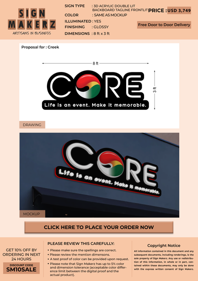 Business signage for Creek