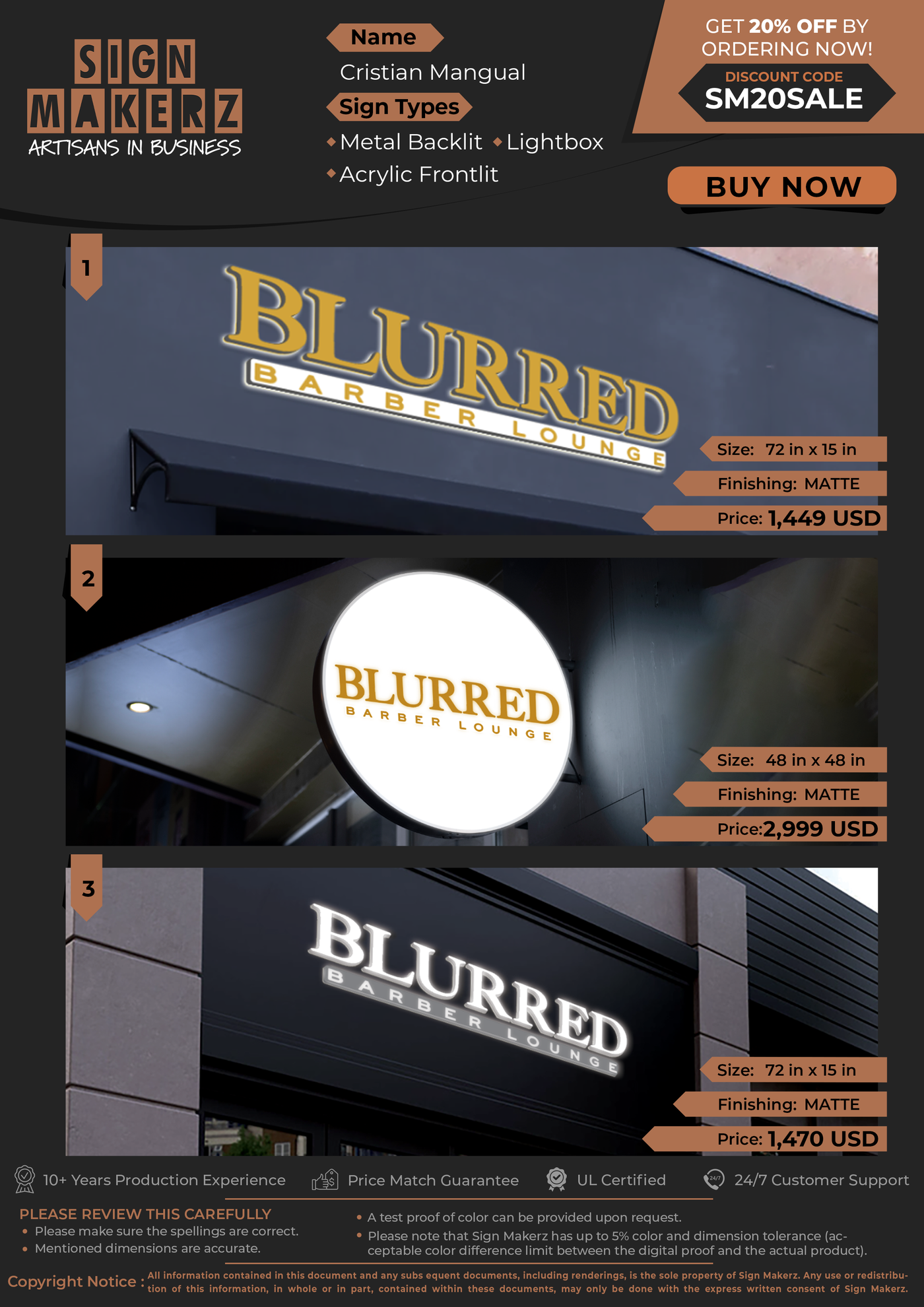 Business Signs for Cristian Mangual