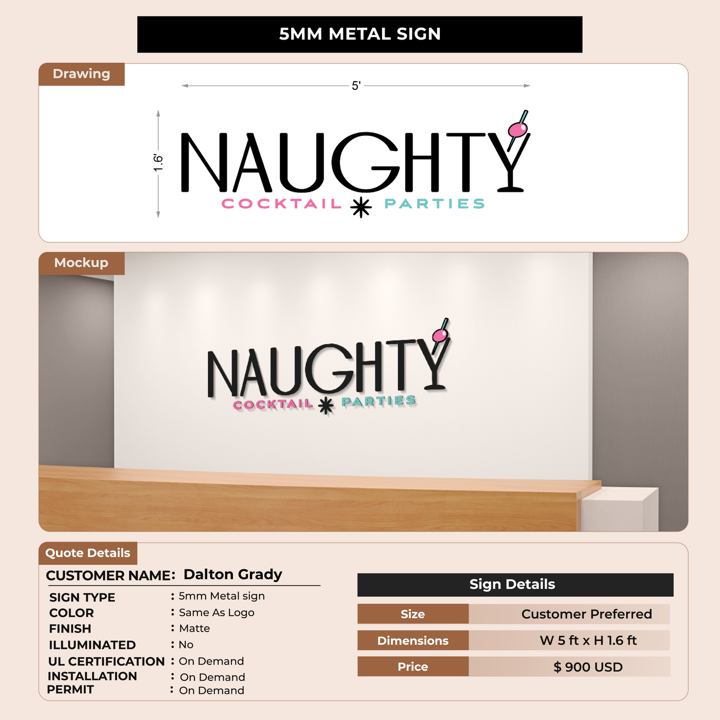 Custom Signs For Dalton Grady