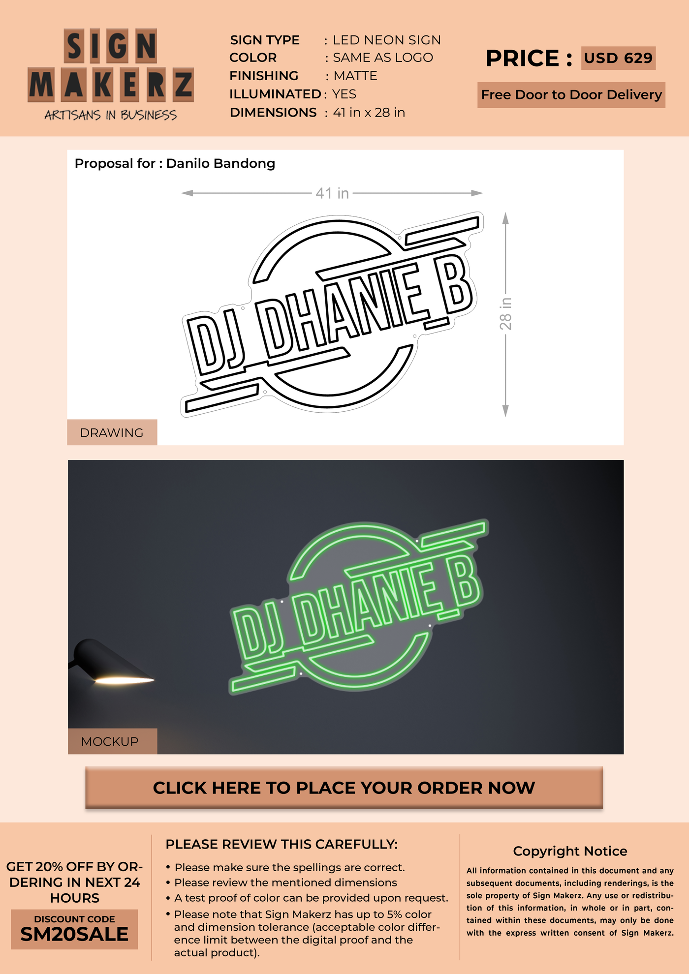 Led Neon Sign for Danilo Bandong