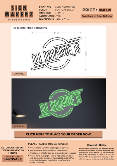 Led Neon Sign for Danilo Bandong