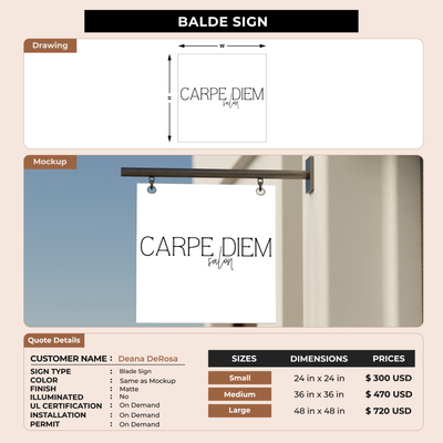 Business signage for Deana DeRosa
