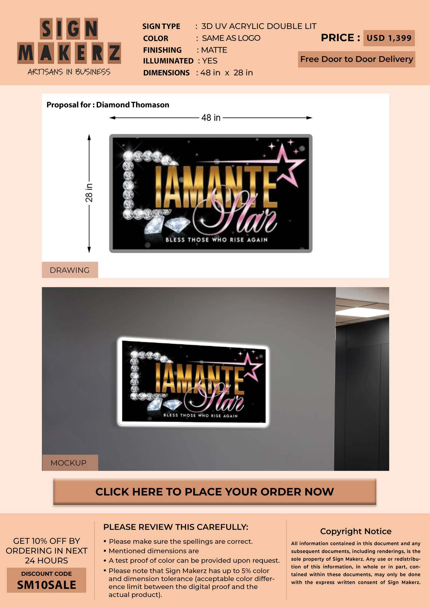 3D Business Signage for Diamond Thomason