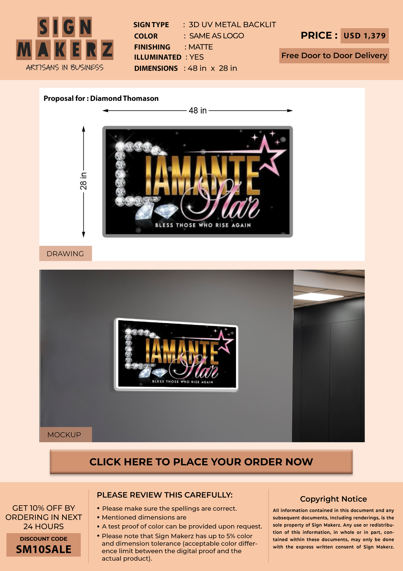 3D Business Signage for Diamond Thomason