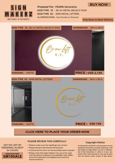 Custom Signs For FEARN Jainaraine