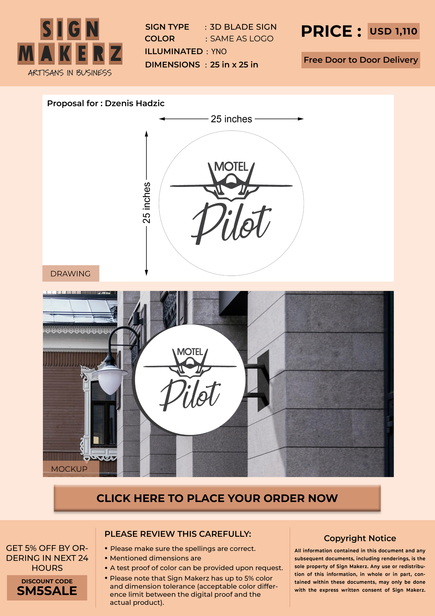 Business signage for Dzenis Hadzic
