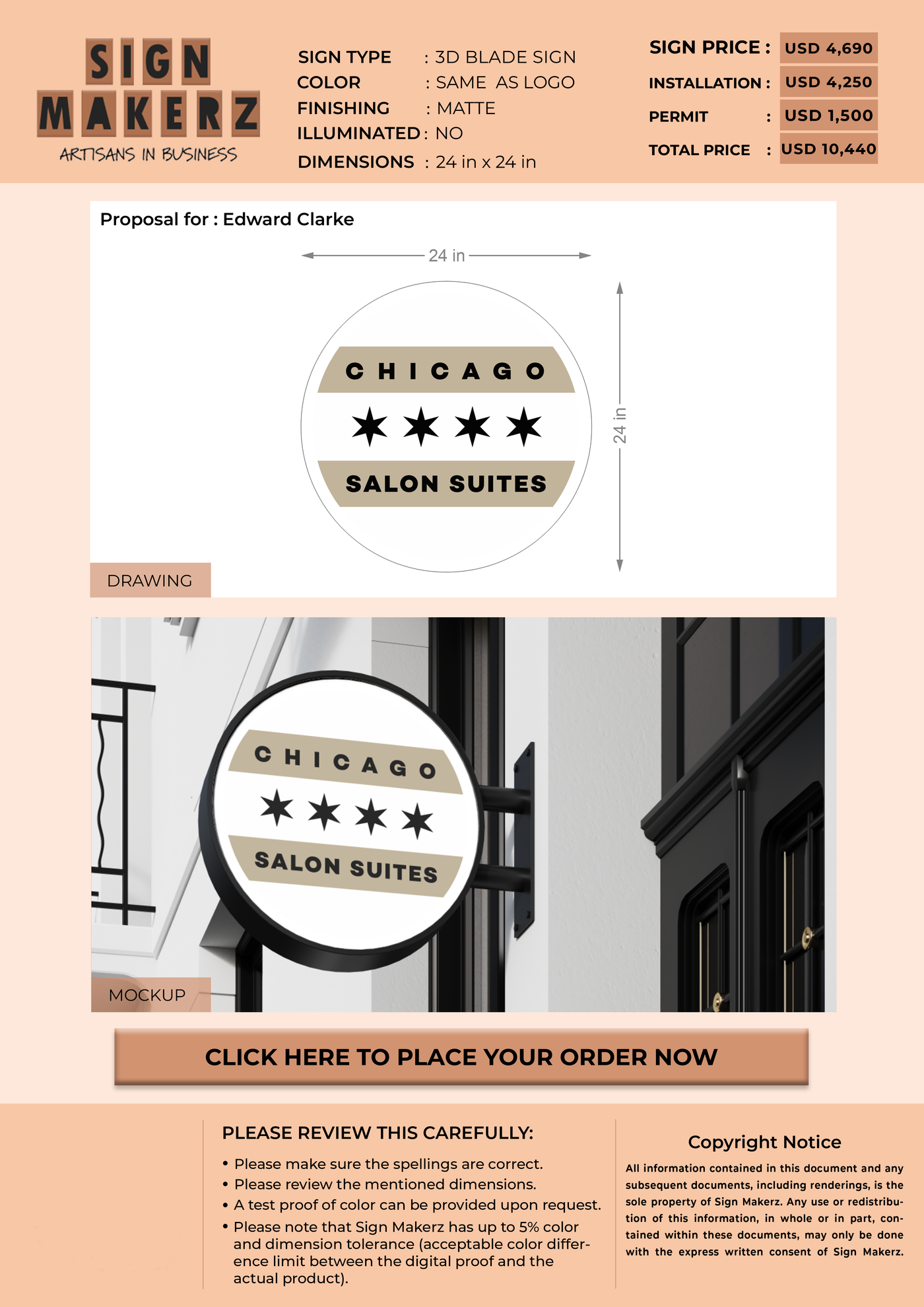 3D Blade Sign for Edward Clarke