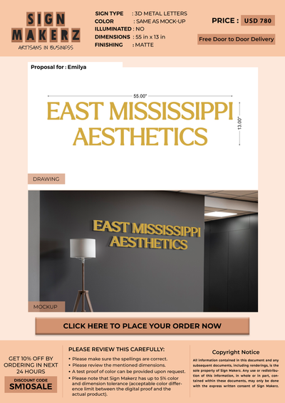 Business signage for emily