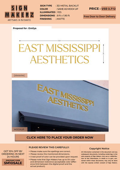 Business signage for emily