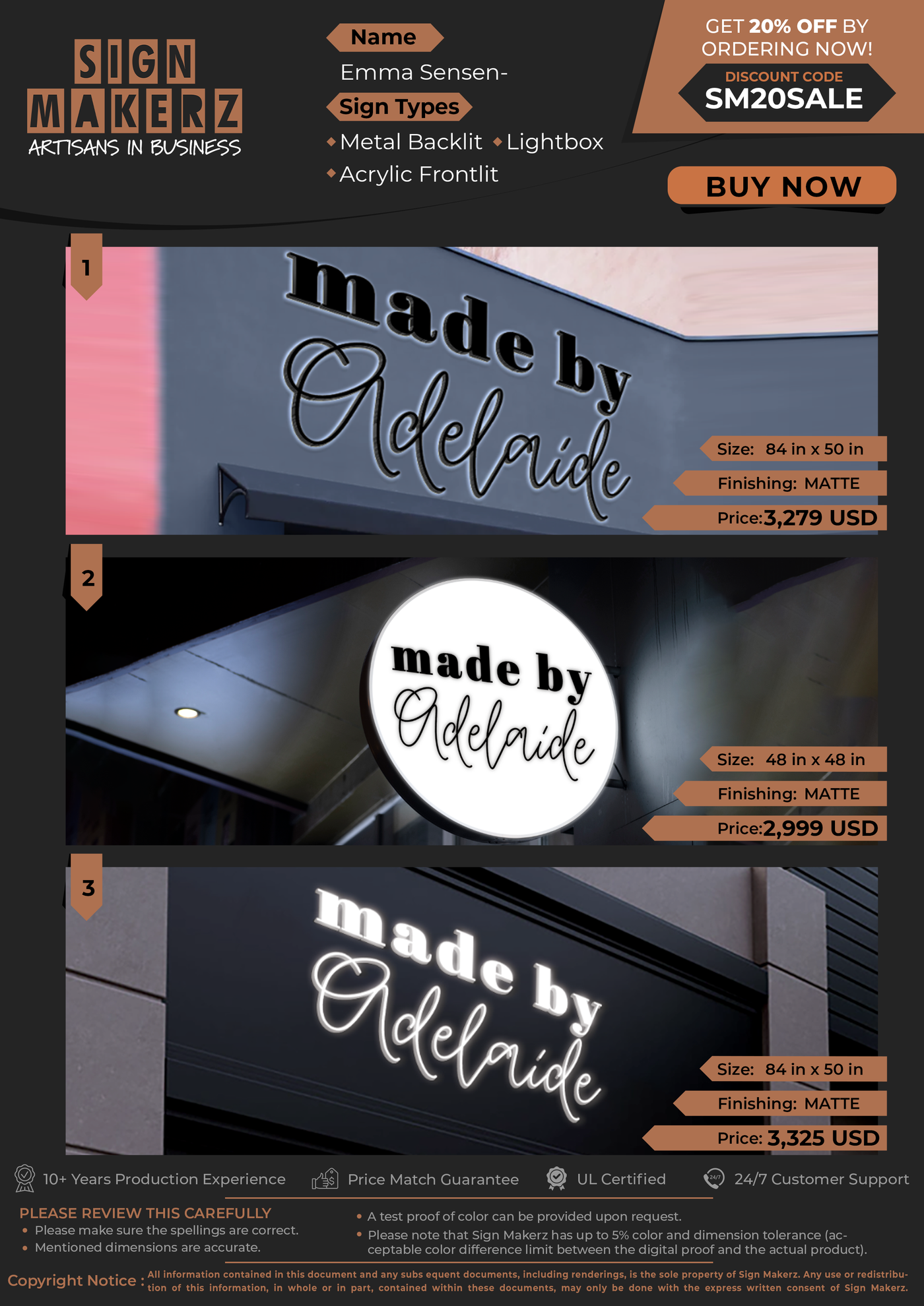 Business Signs for Emma Sensenbrenner