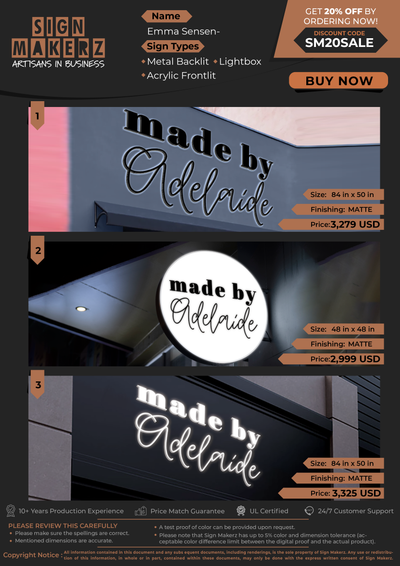 Business Signs for Emma Sensenbrenner