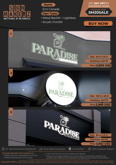 Business Signs for Erin Canada