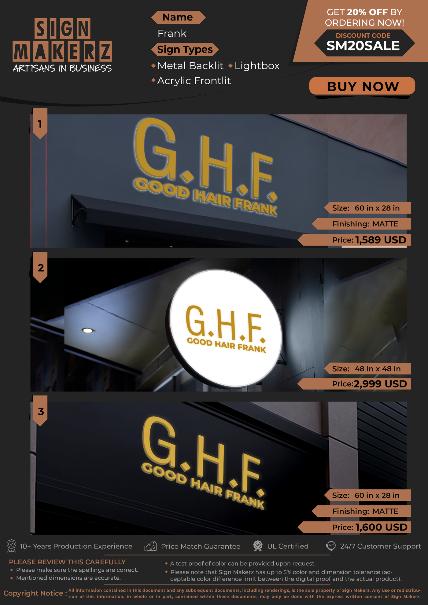 Business Signs for Frank