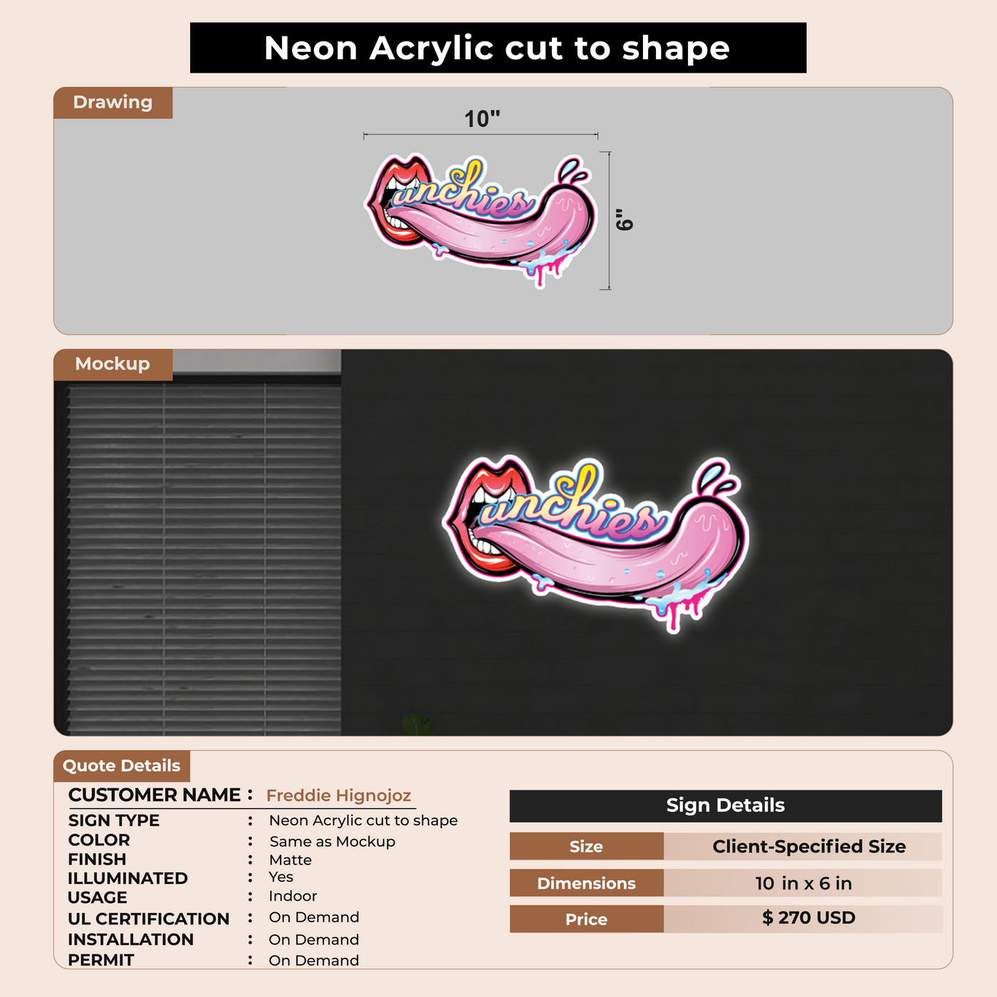 Custom Signs for Freddie Hignojoz