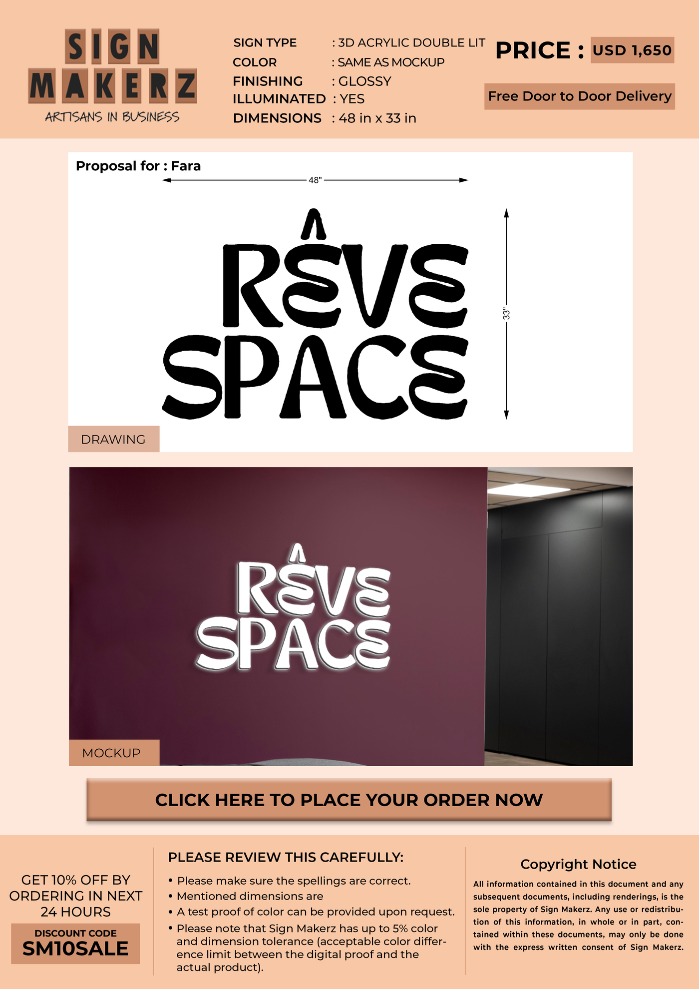 Custom Signs For Fara