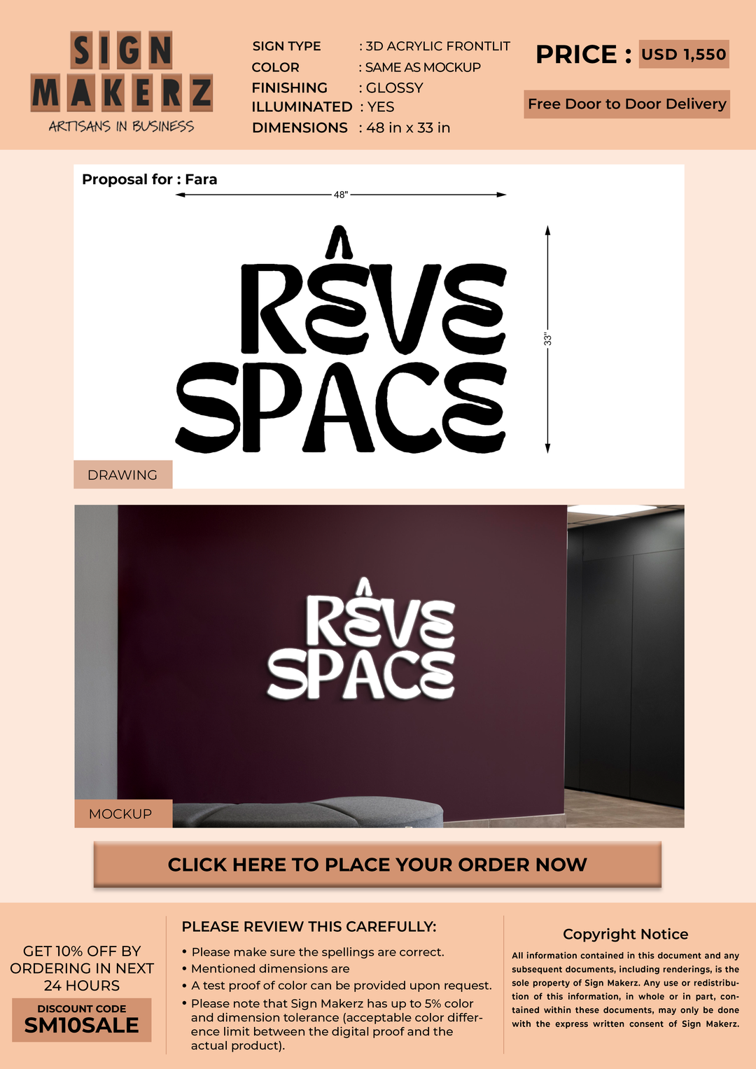 Custom Signs For Fara