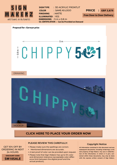 3D Acrylic Frontlit sign for Gerwyn price