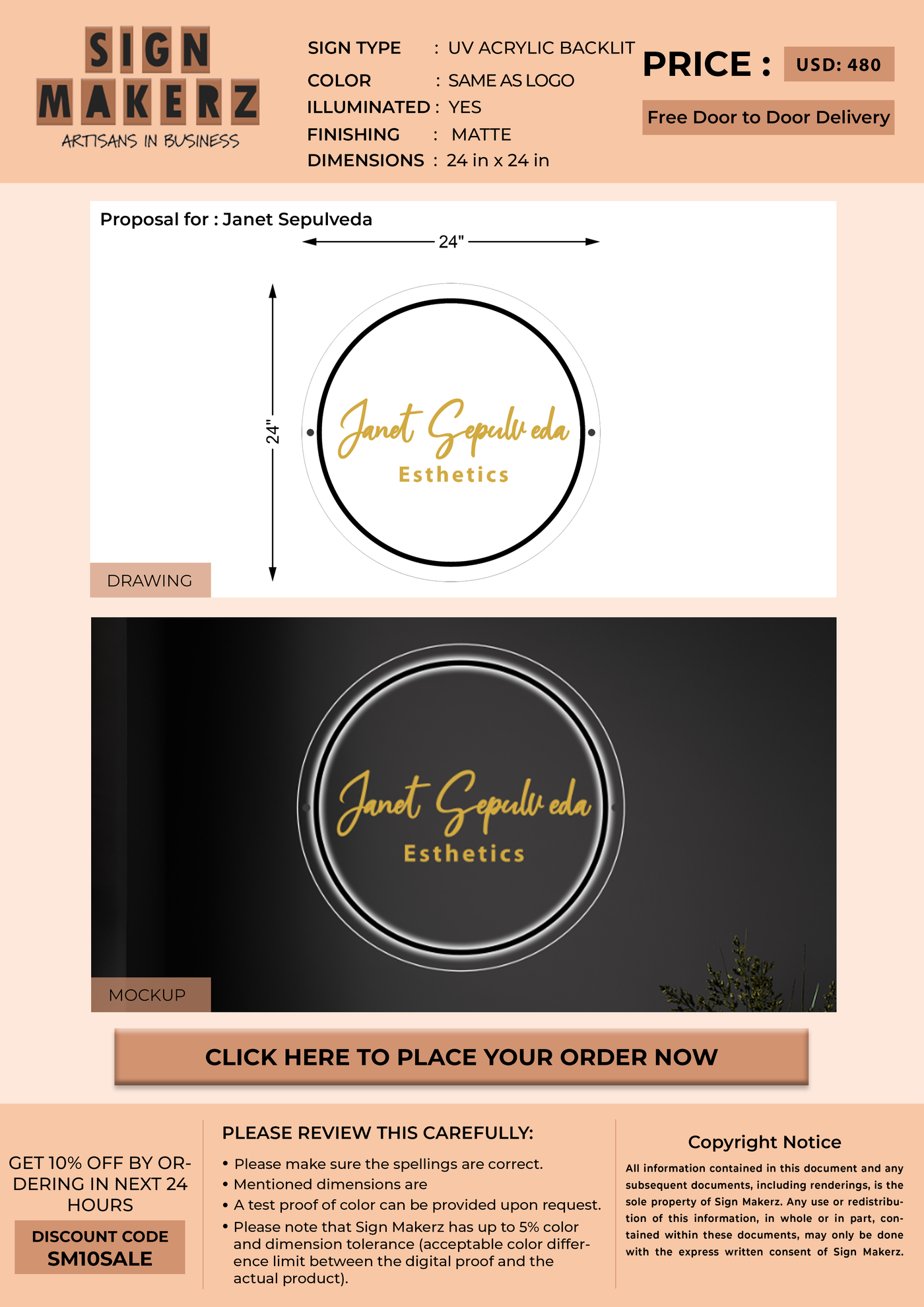 Custom Signs For Janet Sepulveda