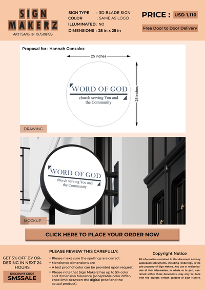 Business signage for Hannah Gonzalez