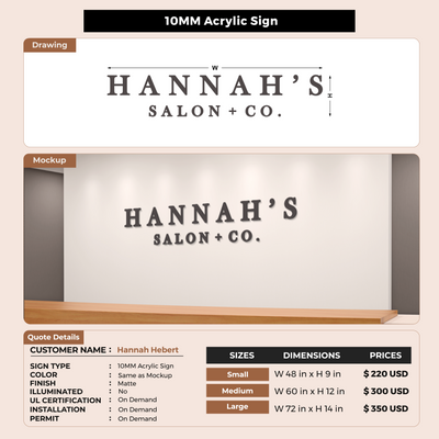 Custom Signs For Hannah Hebert