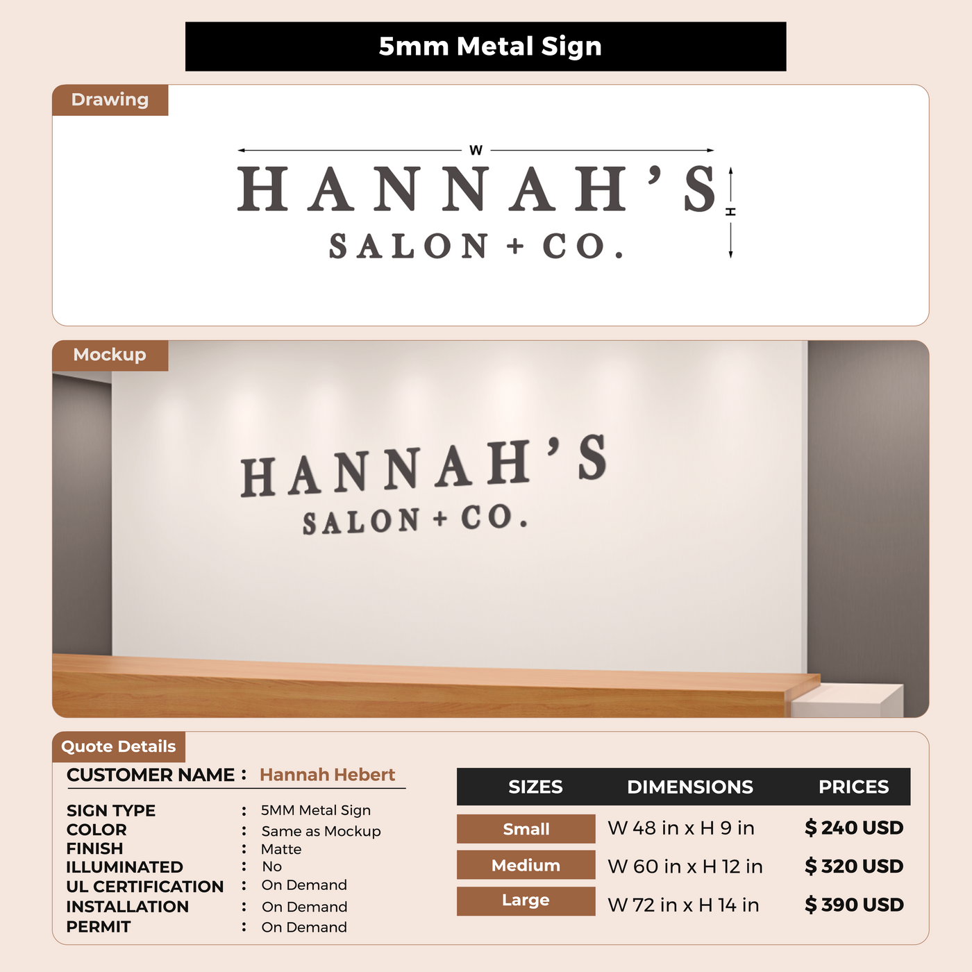 Custom Signs For Hannah Hebert