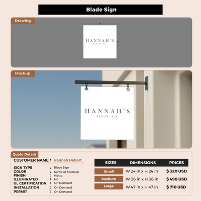 Custom Signs For Hannah Hebert