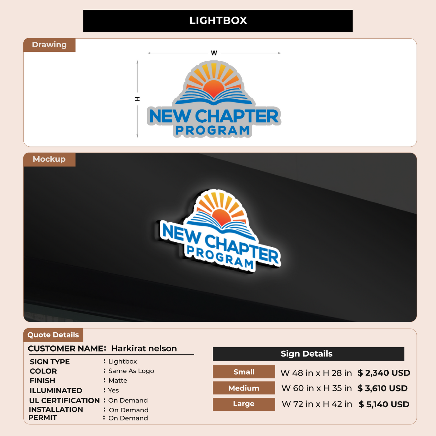 Custom Signs for Harkirat nelson