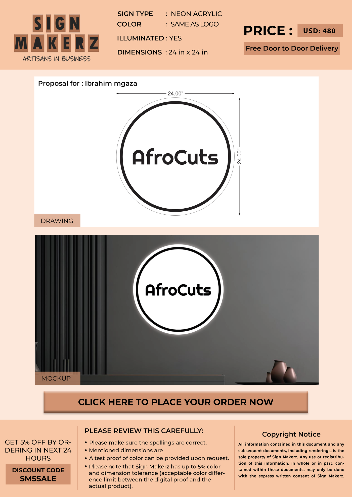 Business signage for Ibrahim mgaza