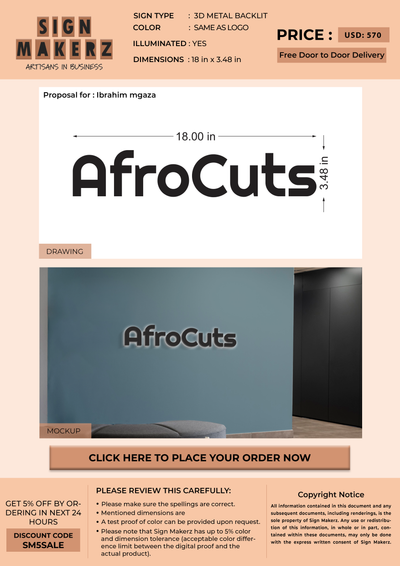Business signage for Ibrahim mgaza