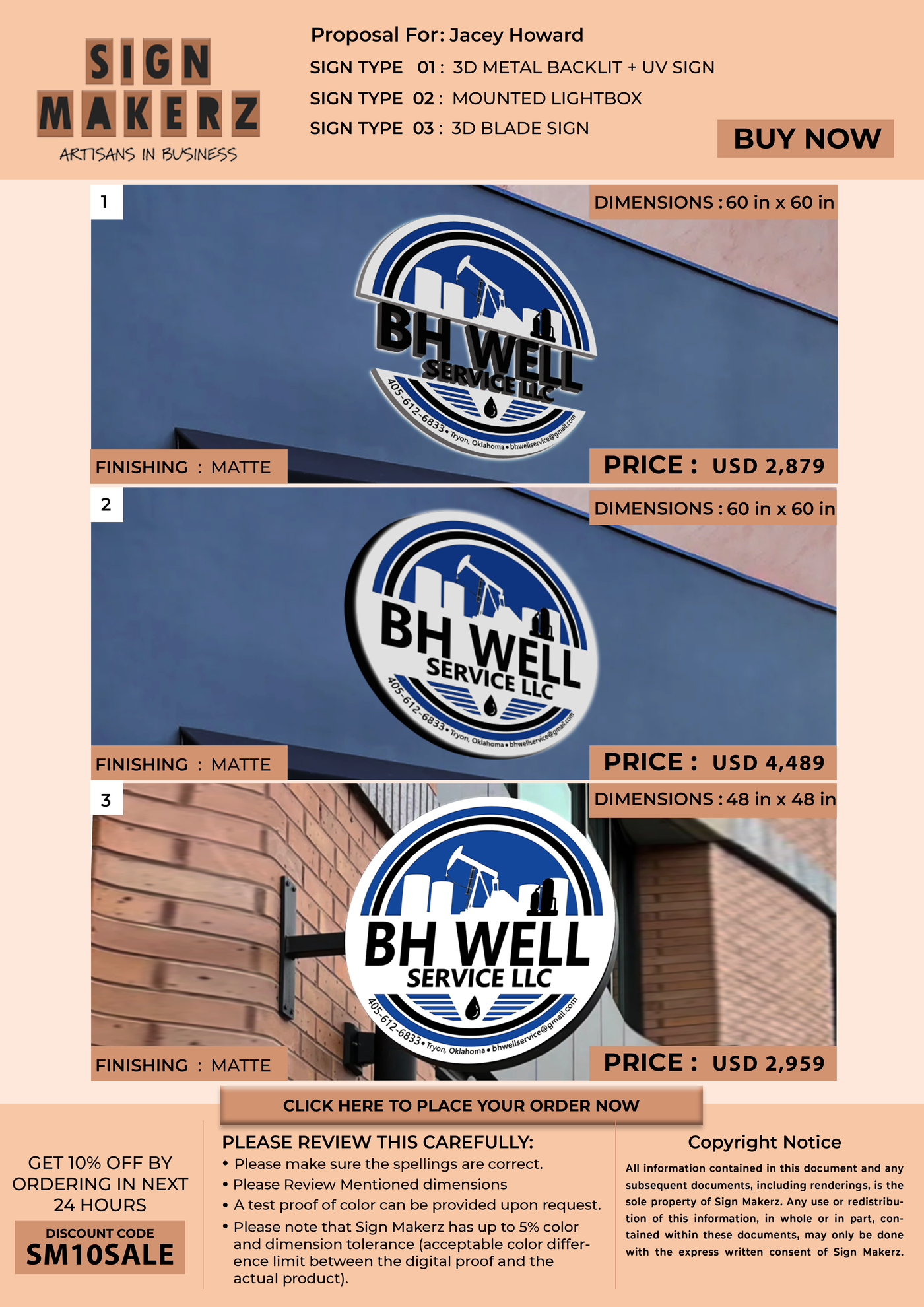 Business signage for Jacey Howard