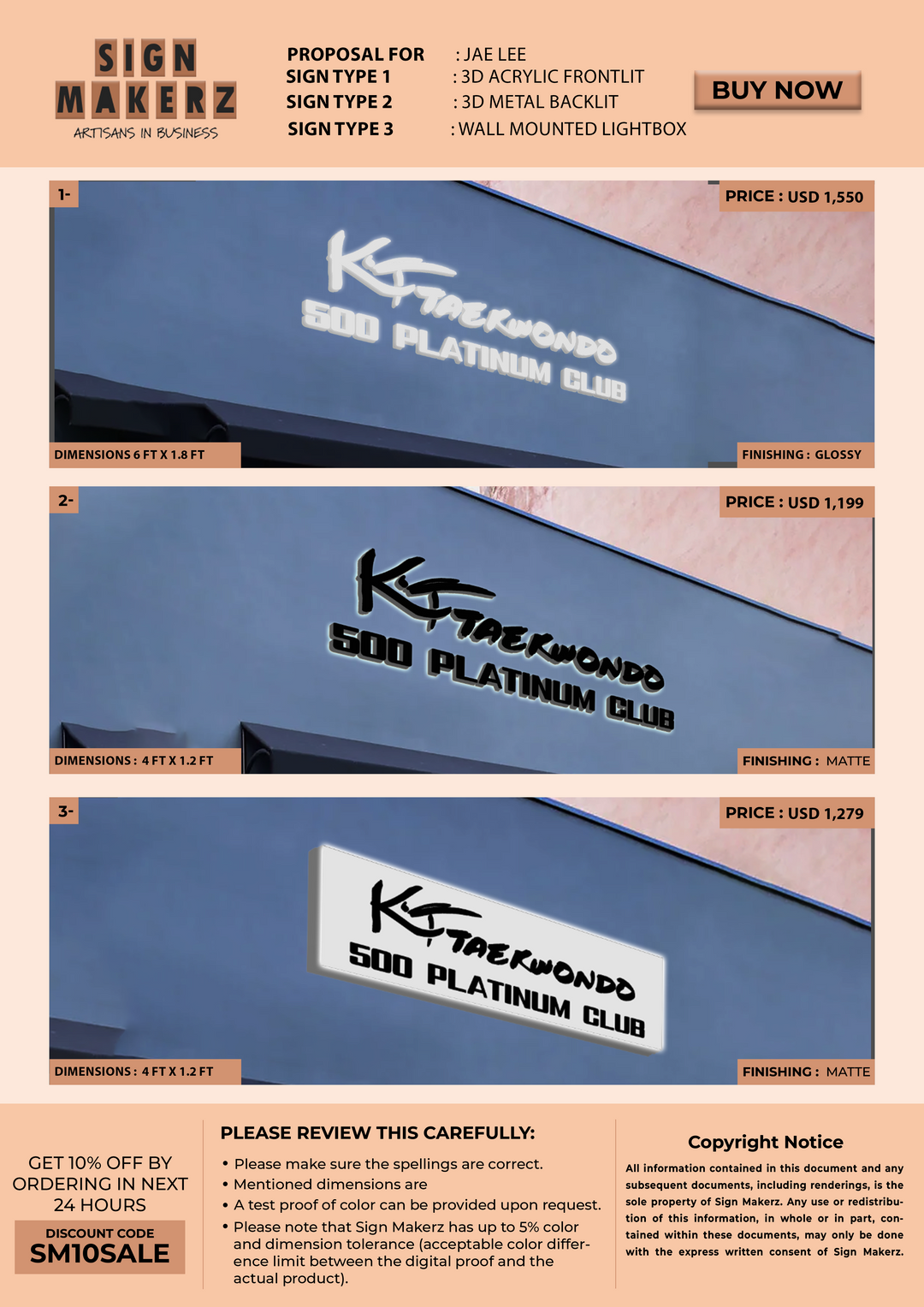 Custom Signs for Jae Lee