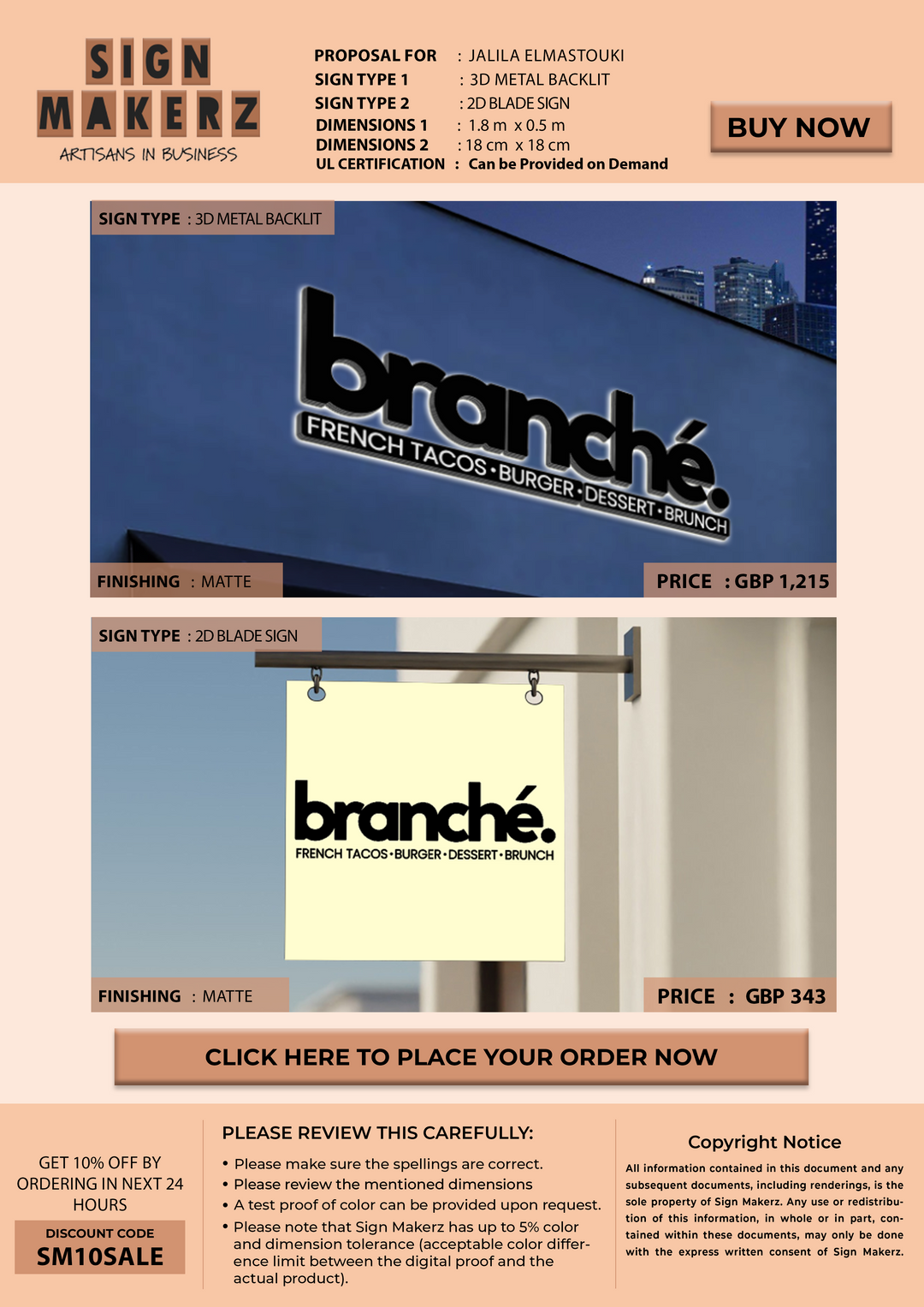 Business signage for Jalila Elmastouki