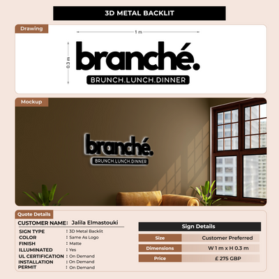 50% Deposit Custom signs for Jalila Elmastouki