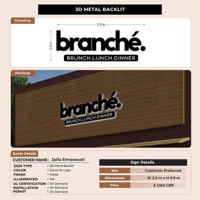 50% Deposit Custom signs for Jalila Elmastouki