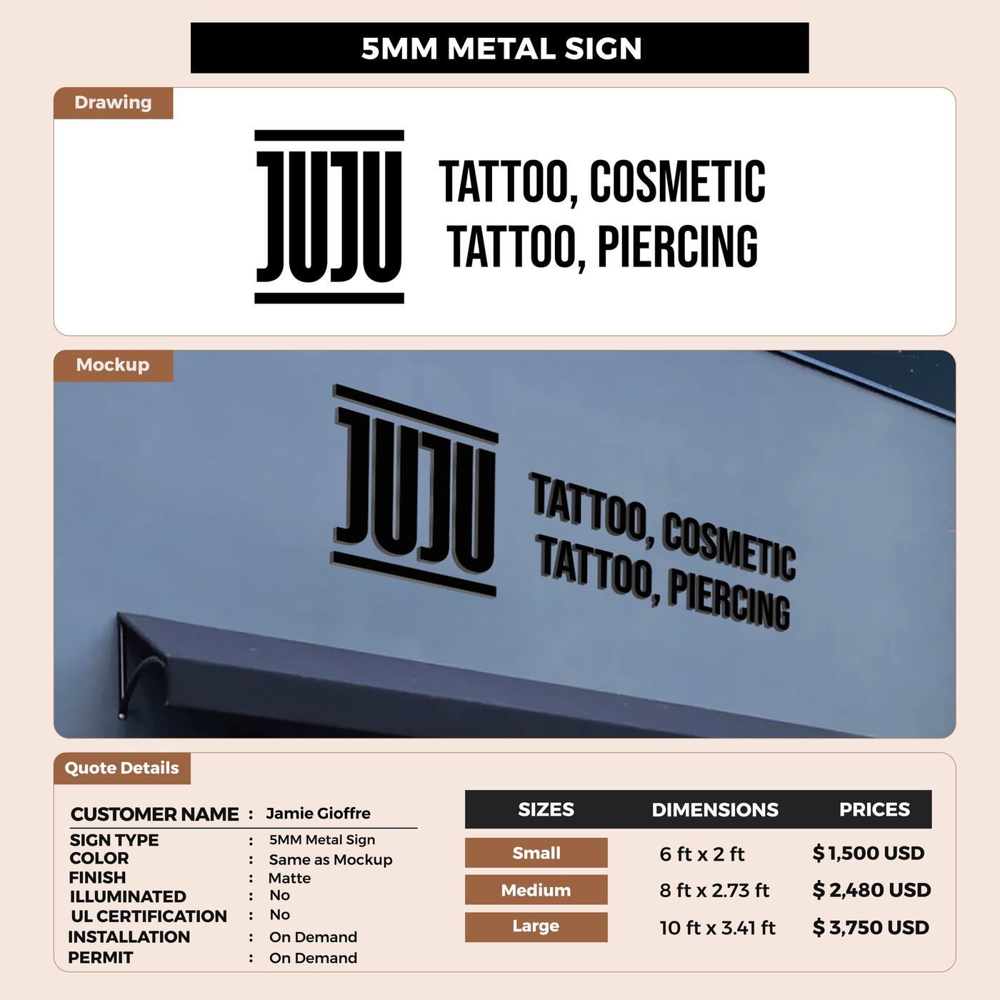 Business Signage for Jamie Gioffre