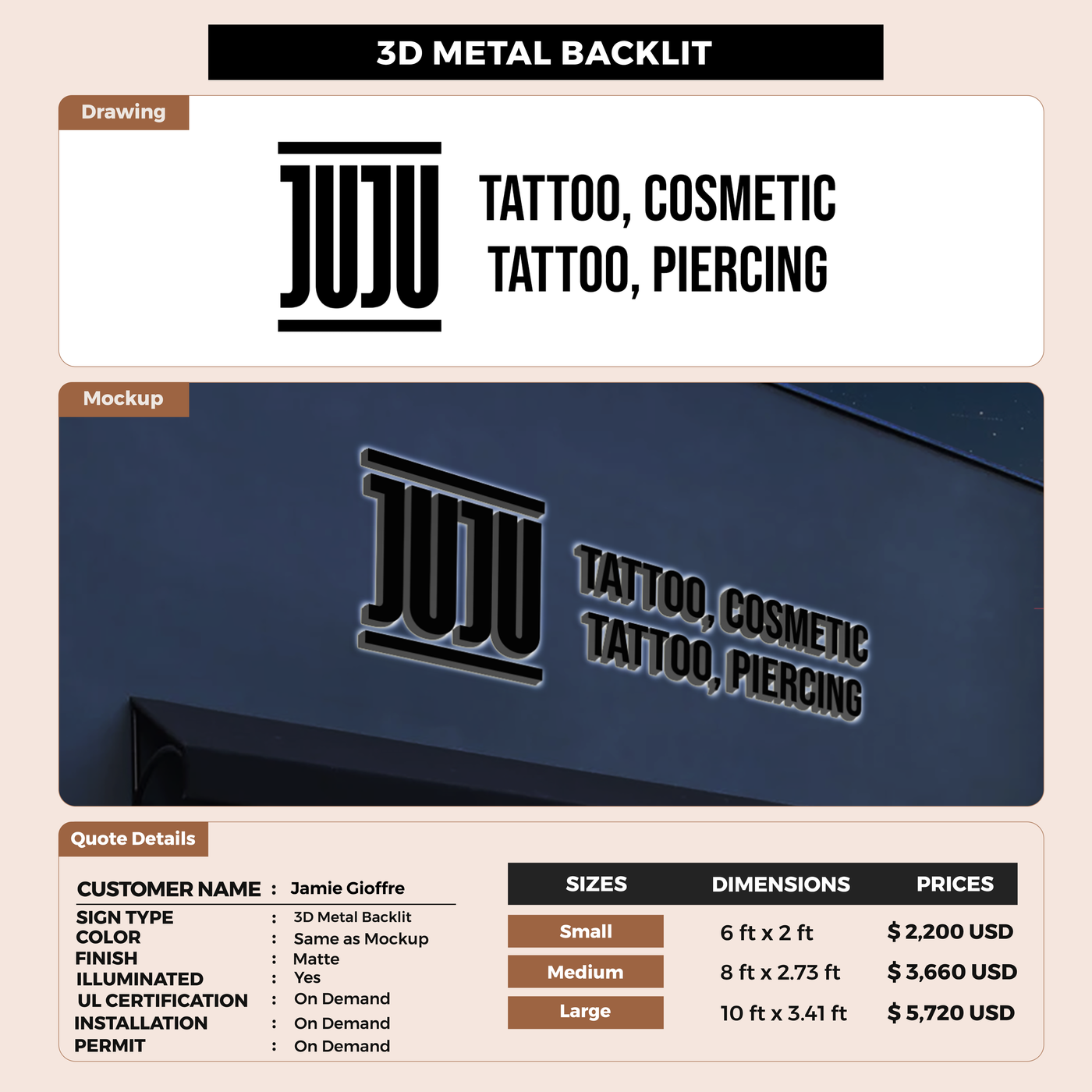 Business Signage for Jamie Gioffre