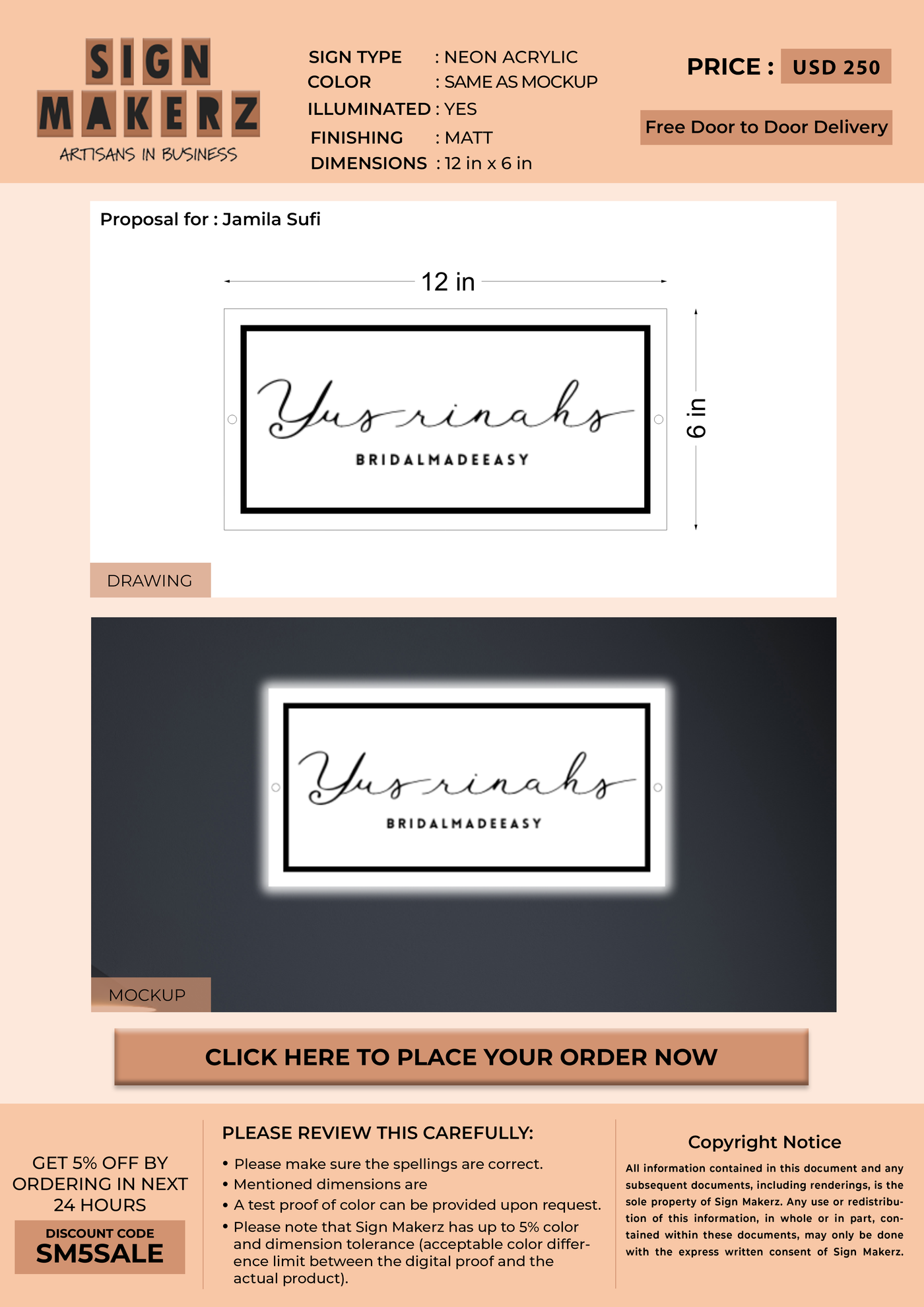 Business signage for Jamila Sufi
