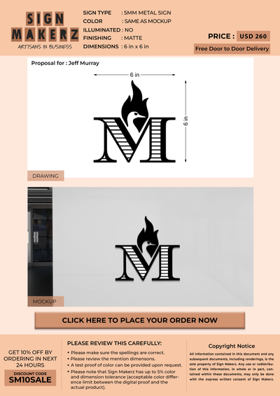 5mm metal sign for Jeff Murray