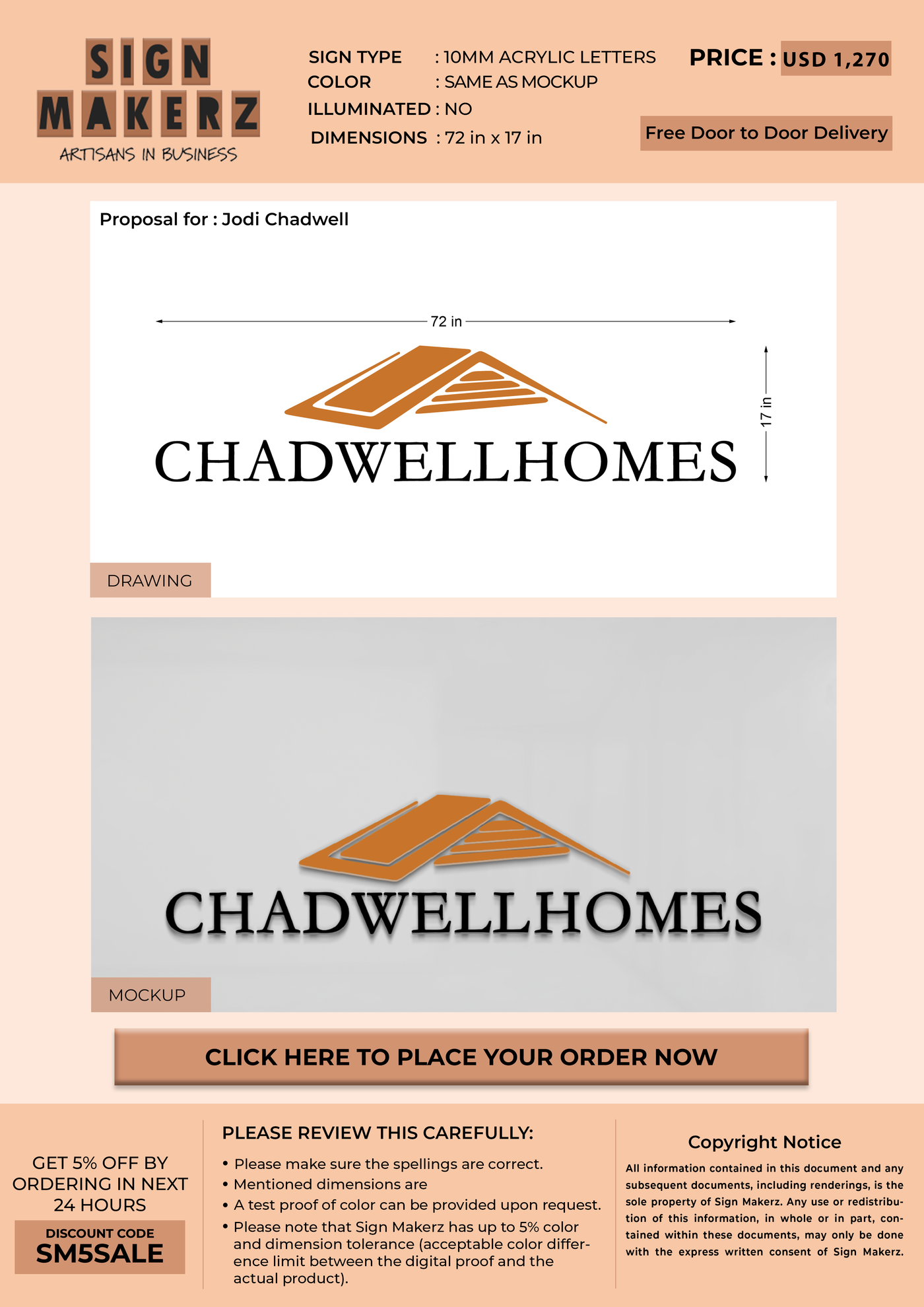 Business signage for Jodi Chadwell