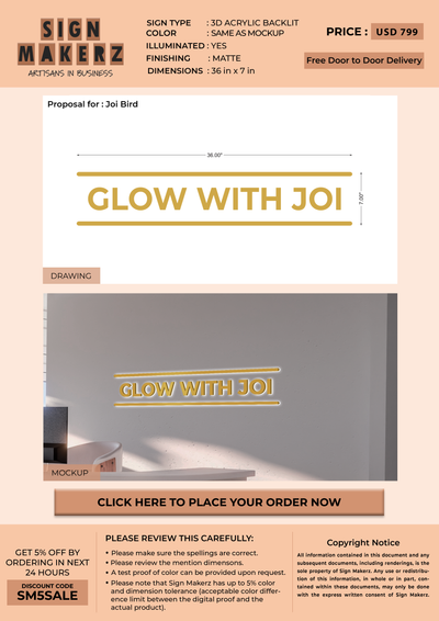 3d acrylic backlit for Joi Bird