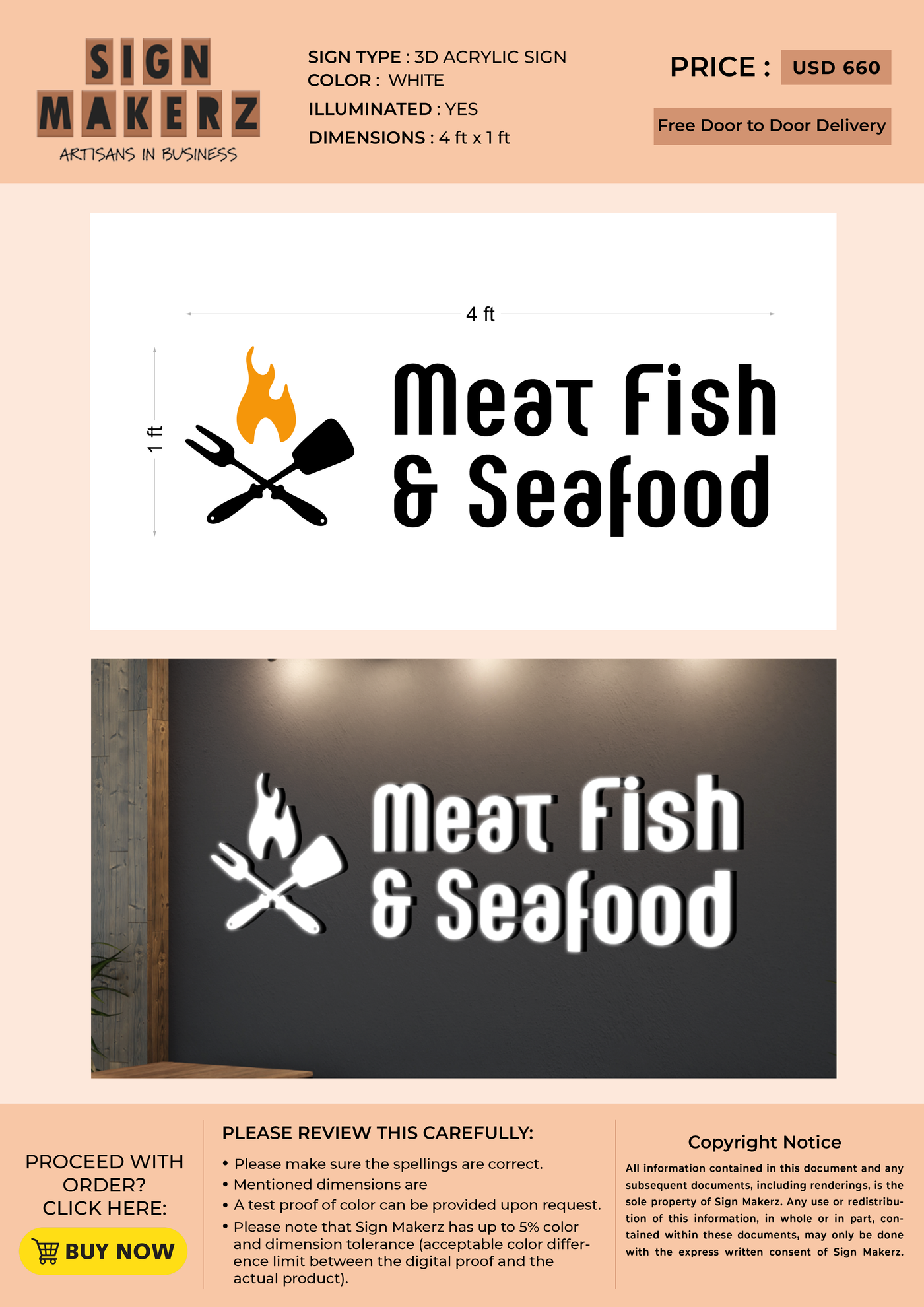 3D Acrylic Frontlit Sign for Jorge Ferreira