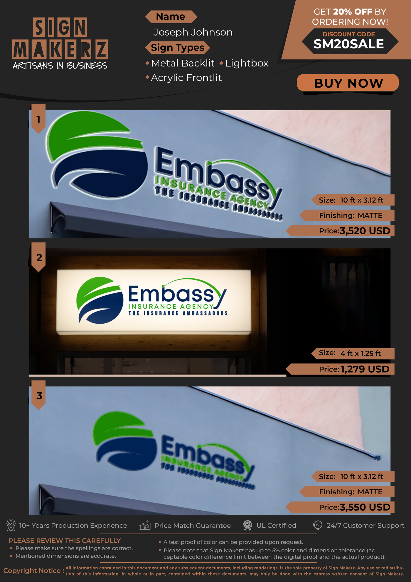 Business Signs For Joseph Johnson