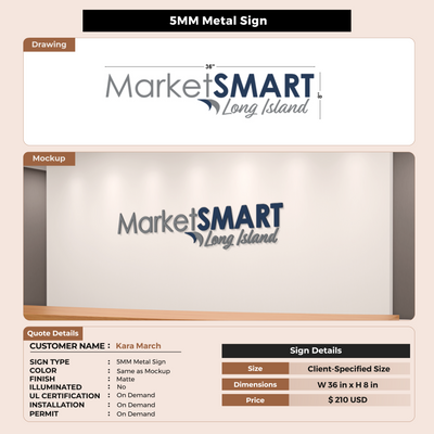 5MM metal Sign for Kara March