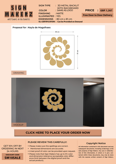 3D Metal Backlit with backboard Sign for Keyla de Magalhaes