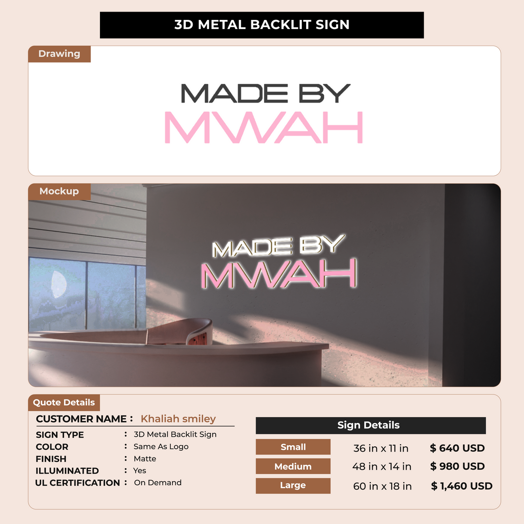 Business signage for Khaliah smiley