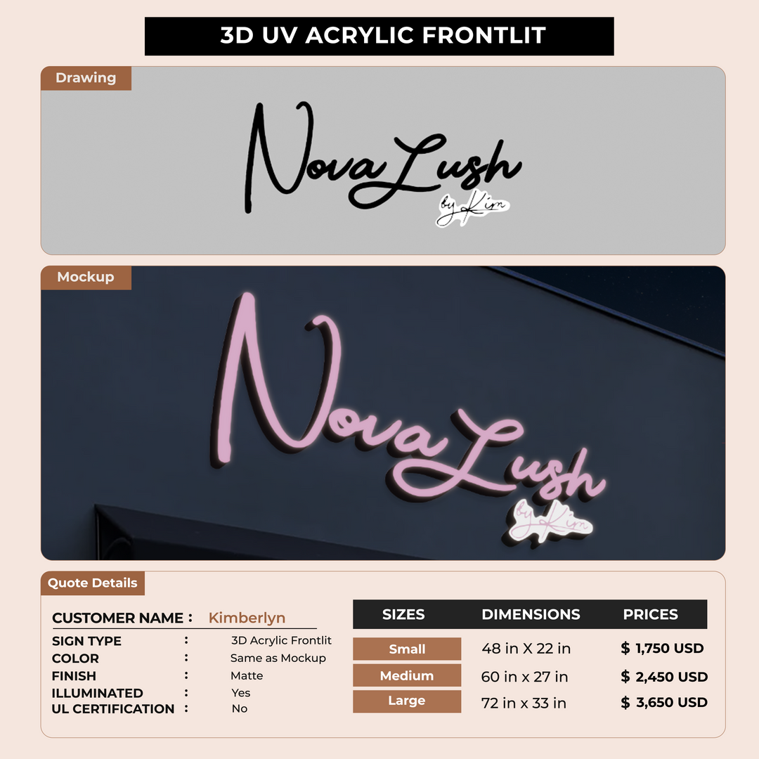 Business signage for Kimberlyn