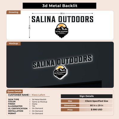Business signage for Klara Lefort