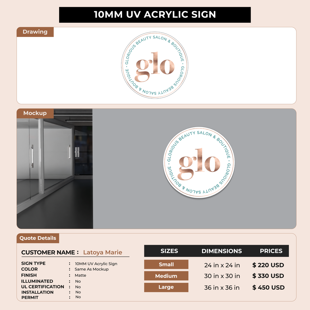 Custom signs for Latoya Marie