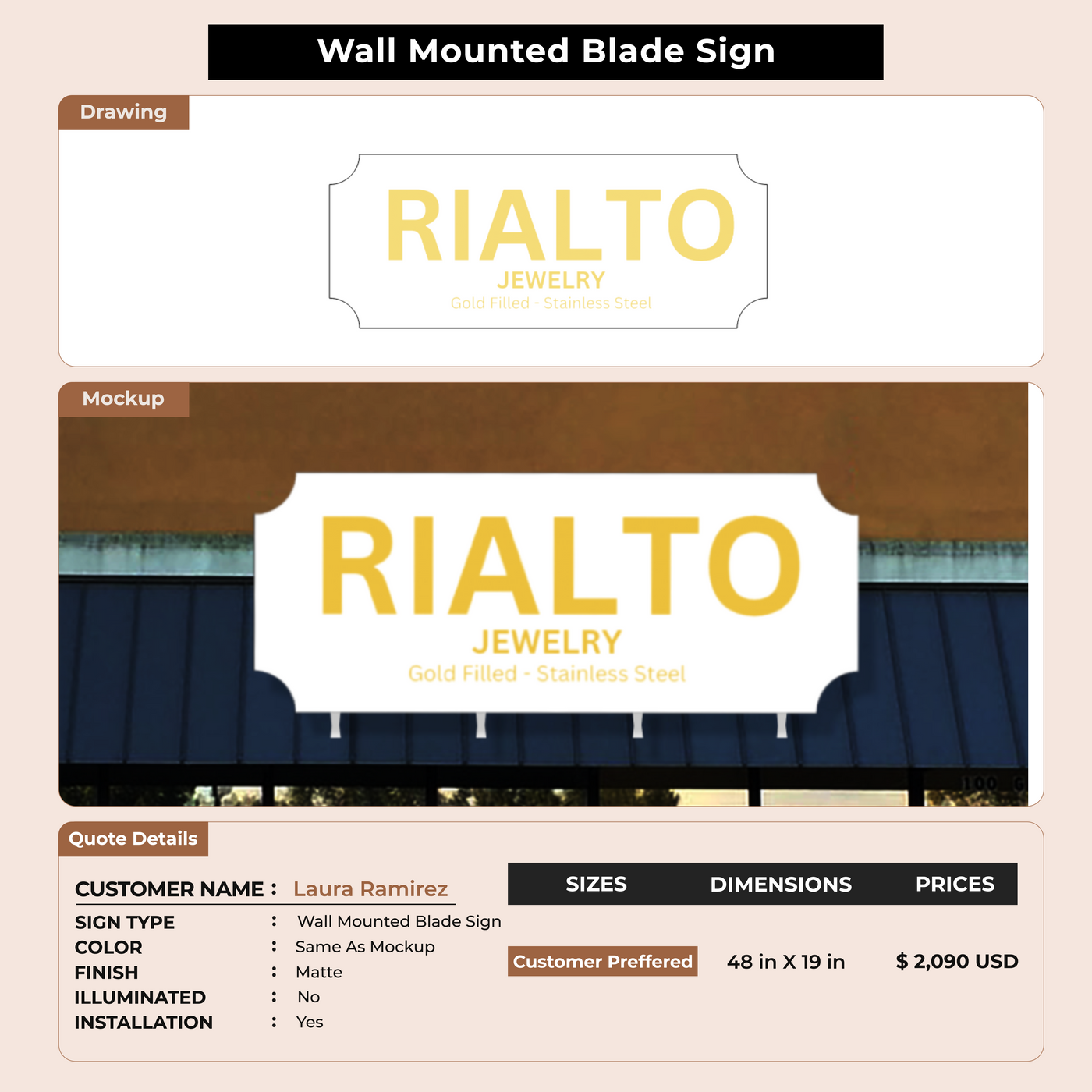 Custom Signs for Laura Ramirez