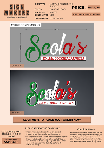 3D Acrylic Frontlit and Backlit for Linda Belgiere